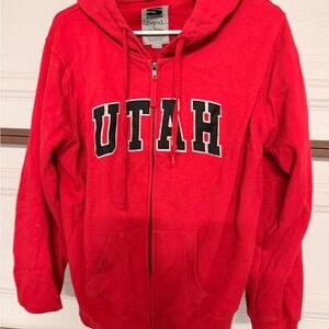 Stadium university of Utah zip down Athletics Red Hoodie